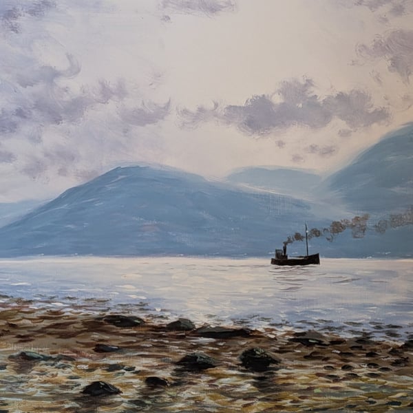 A Winter Sunset in the Kyles Art Print 