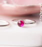 July Birthstone Ring - Lab Ruby Cabochon Ring - Image 1
