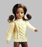 VINTAGE KNITTING PATTERN PDF Aran Sweater for Doll - Image 1