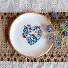 Round Clay Forget Me Not Trinket Jewellery Dish