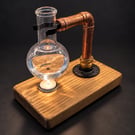 Handmade Copper Oil Burner, Rustic Wood, Industrial Steampunk Aroma Oil Diffuser
