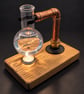 Handmade Copper Oil Burner, Rustic Wood, Industrial Steampunk Aroma Oil Diffuser