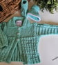 Designer Hand Knitted Cardigan & Booties Set  with Merino Wool 0-3 months size - Image 2
