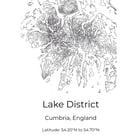 Lake District Minimalistic Topographic Map Wall Art