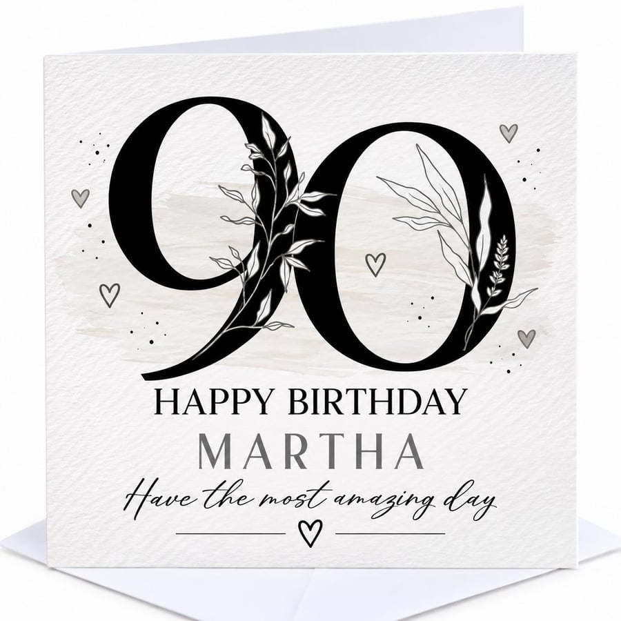 Personalised 90th Birthday Card For Her Nan Mum Nanna Grandma Great Grandma