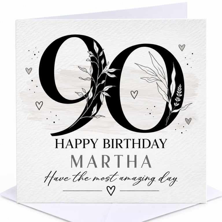 Personalised 90th Birthday Card For Her Nan Mum Nanna Grandma Great Grandma