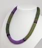 Felted cord necklace - shades of greens and purple - Image 2