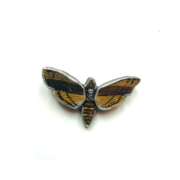 Statement Death's Head Hawk Moth Gothic Brooch by EllyMental Jewellery