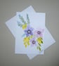 hand painted floral blank greetings card ( ref FA 127 P1  )