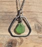 Scottish Sea Glass and Recycled Sterling Silver Necklace, Green - Image 4