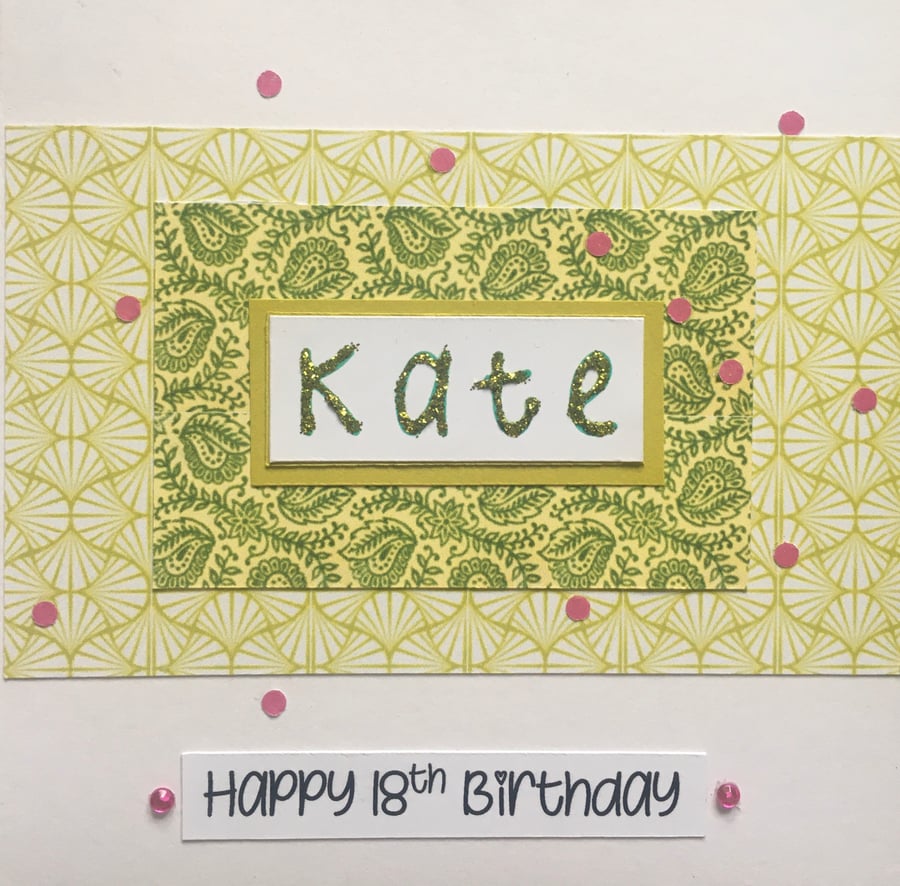 Happy 18th 21st Birthday Card personalised with name