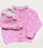 PInk Cable Toddlers Cardigan, Hand Knitted To Fit  Age 18 months to 2 years - Image 1