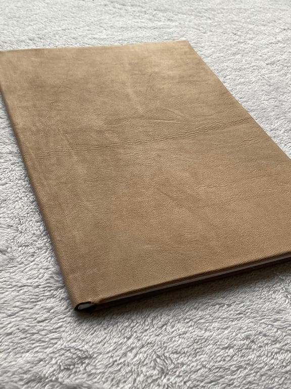 A4:  Softcover beige coloured leather bound A4 sized Fill In The Date Diary