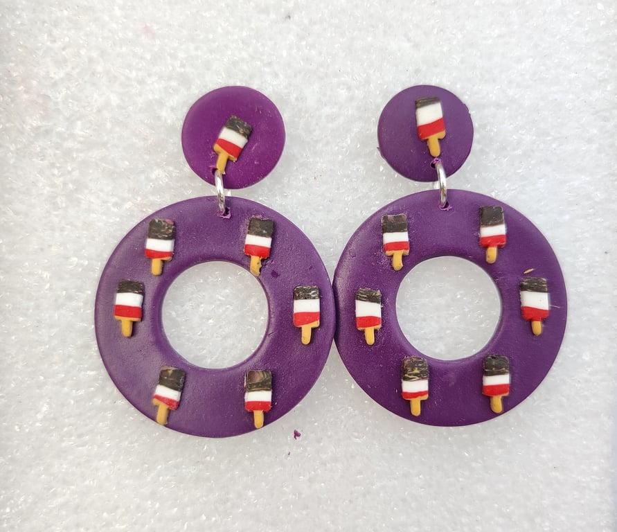 Fab lolly dangle polymer clay earrings 