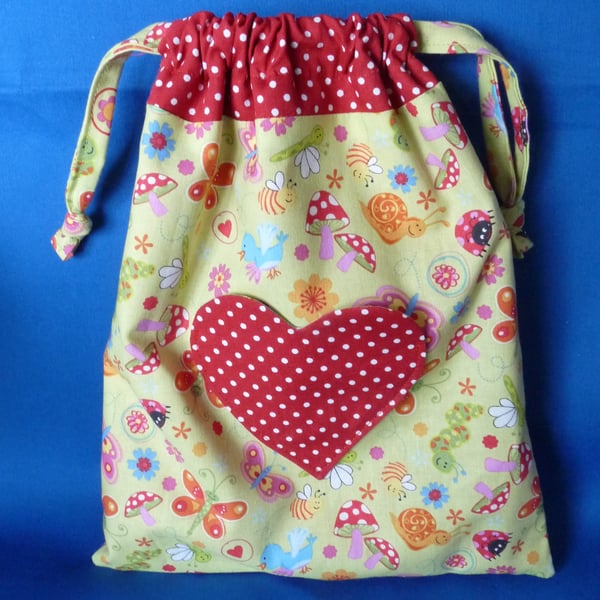 Cute Summer Bugs Drawstring Bag