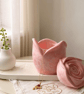 Pink marbled trinket pot with rose lid - handmade jewellery box or keepsake pot - Image 4