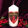 White Chunky Handmade Kitsch Christmas Krampus Heart Scented Candle