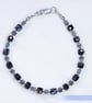Bracelet Spinel Hematite and Sterling Silver unisex unique handmade - Image 1