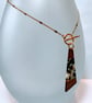 Resin & Walnut Trapezoid  Pendant Charm Necklace. - Image 6
