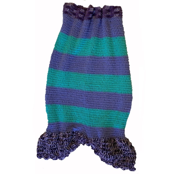 Mermaid Tail Crochet blanket easy pattern, Seaside creature cocoon