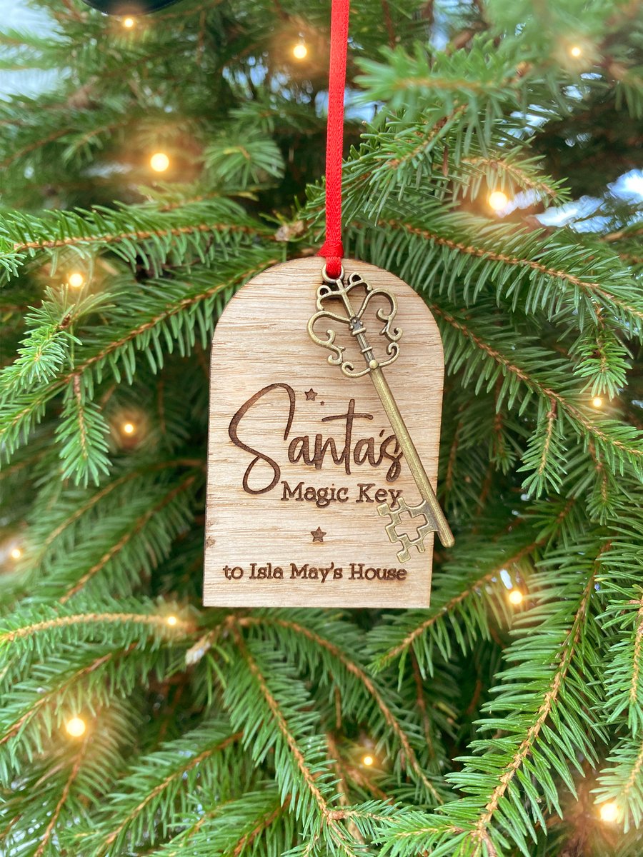 Personalised Santa's Magic Key Wooden Santa's Magic Key Christmas Eve Box Filler