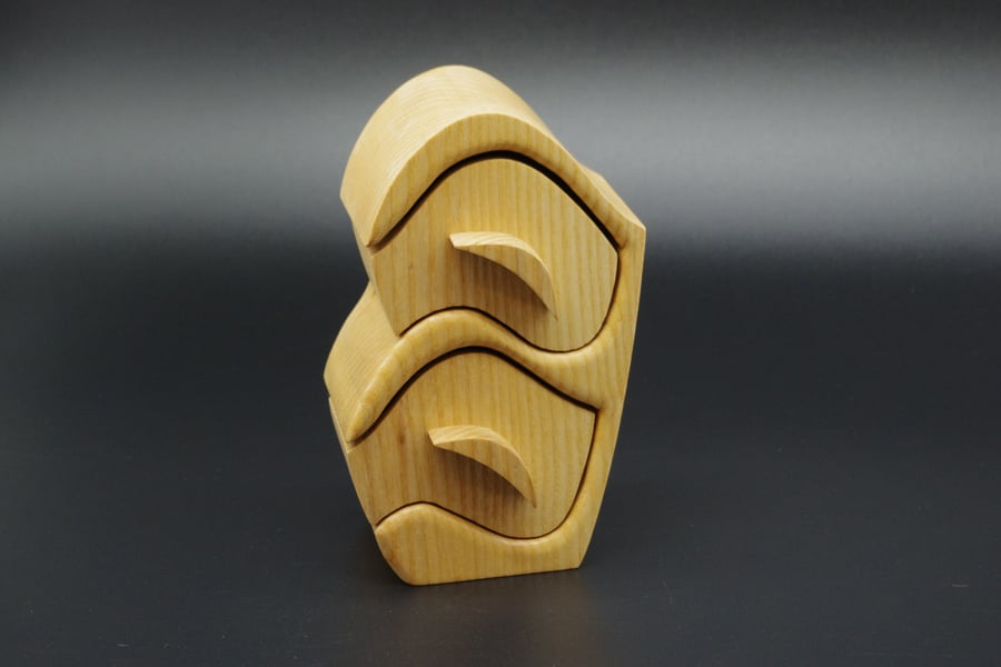 Handmade Wooden Trinket, Jewel Box. With Secret Drawer. 