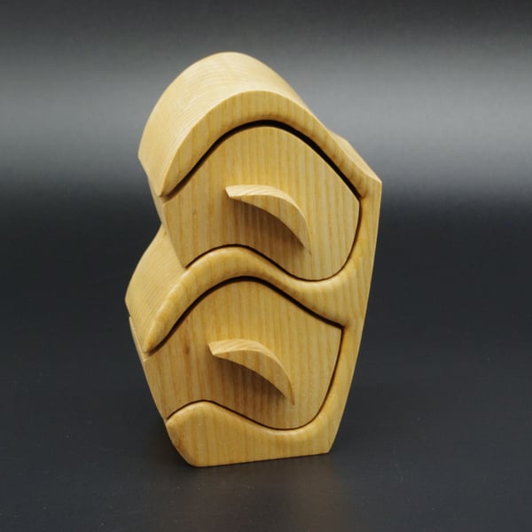 Handmade Wooden Trinket, Jewel Box. With Secret Drawer. 