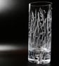 20cm Glass Column Vase with Sandblasted Grasses Design