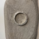 Hammered textured sterling silver chunky ring
