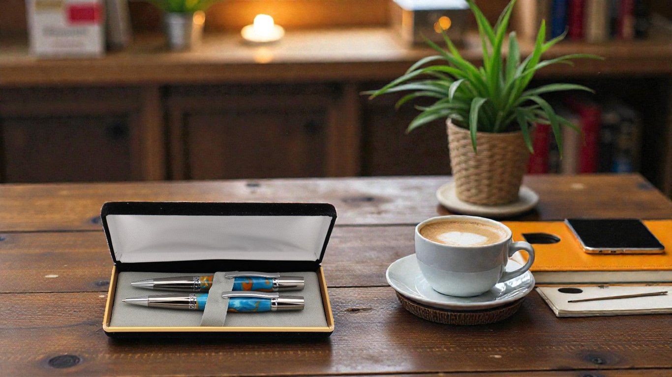 Majestic Pen & Pencil Set - Barrier Reef Acrylic