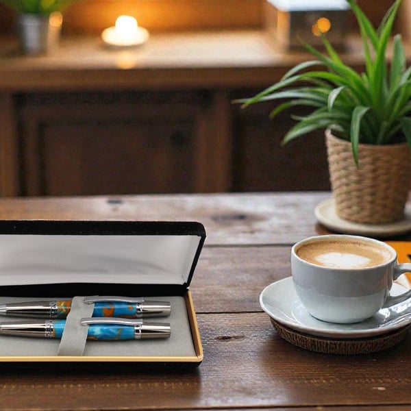 Majestic Pen & Pencil Set - Barrier Reef Acrylic