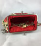 Skulls medium clutch bag, Gothic kiss clasp bag, Detachable strap, 2 options - Image 9