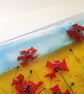 Fused Glass Poppy Meadow Art: Countryside Canvas Wall Hanging - Image 8