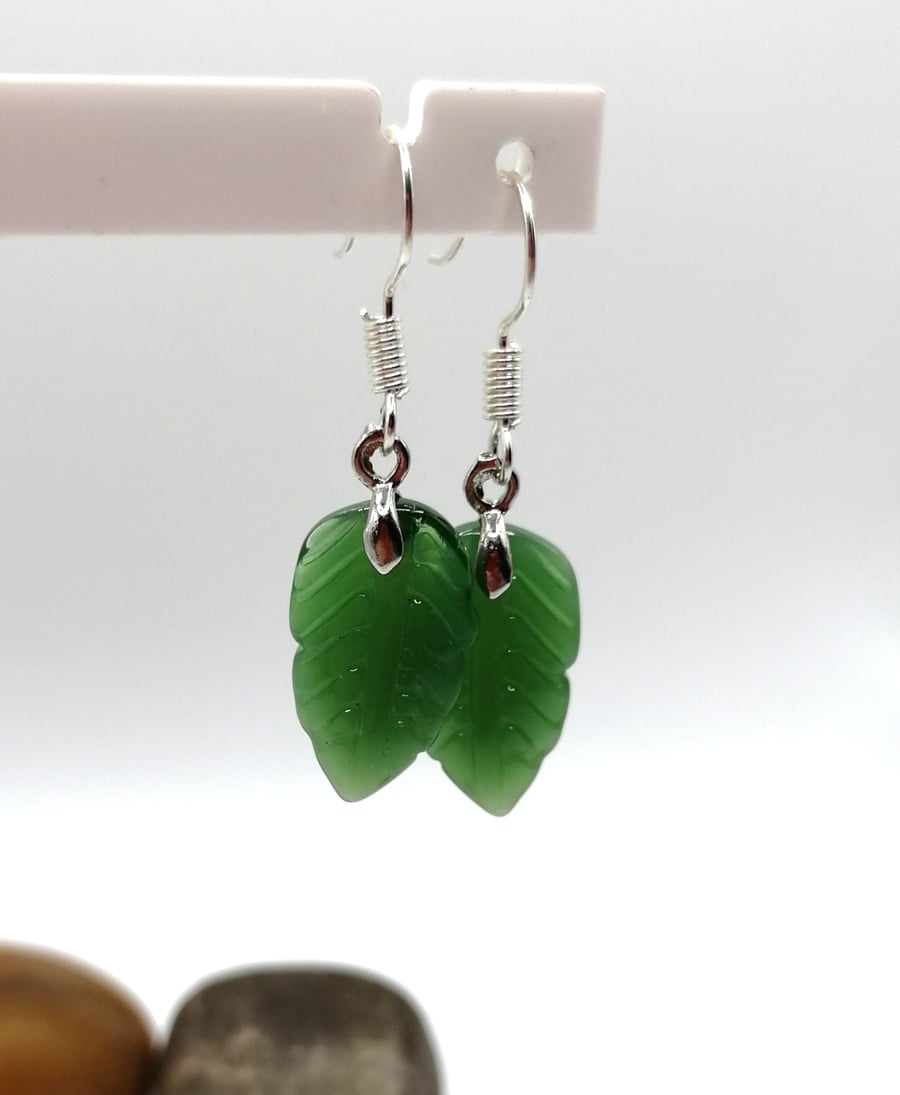 Jade Leaf Earrings