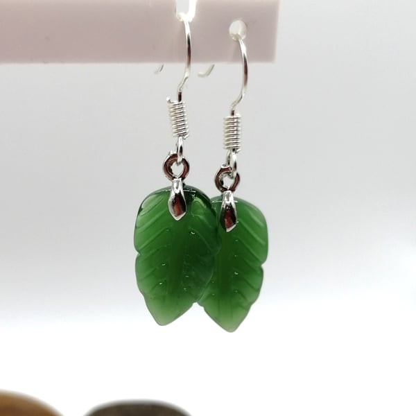 Jade Leaf Earrings
