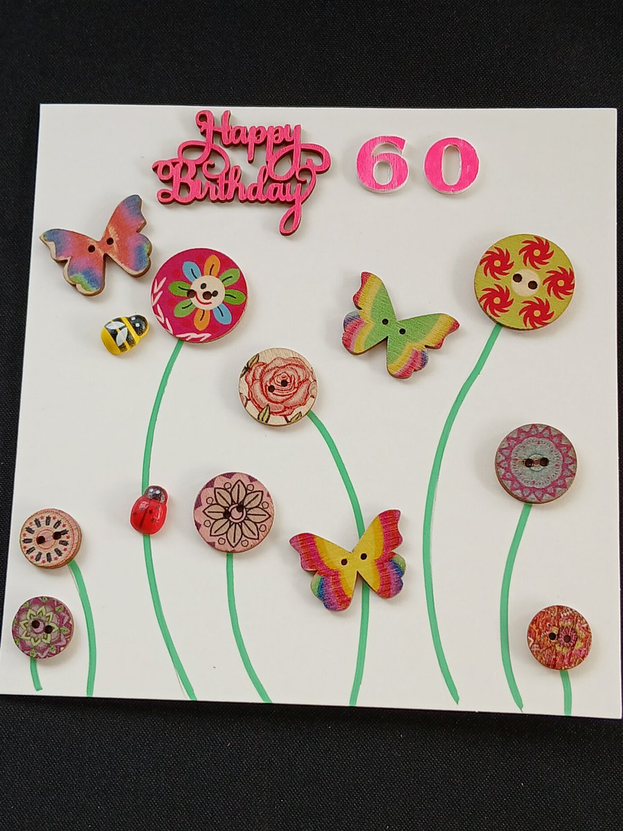 Handmade 60th birthday card 