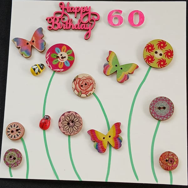 Handmade 60th birthday card 