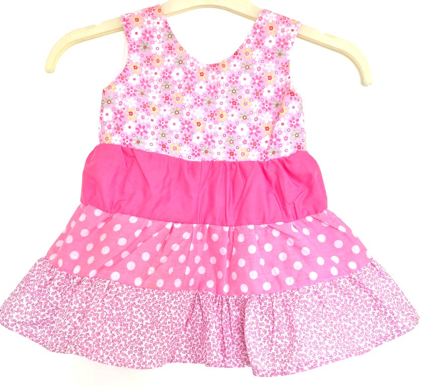 Pink colours todddlers tiered sundress 1 - 2 years