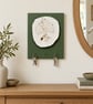 Botanical Plaster Cast Key Holder, Handmade Wall Art with Hooks, Organic Entrywa