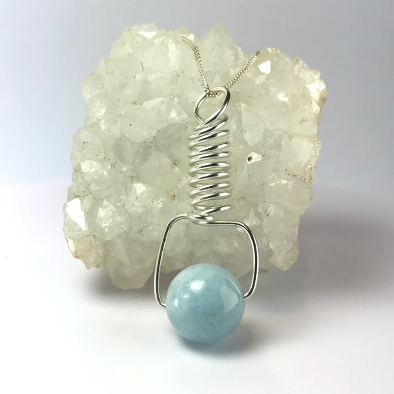 Unique Aquamarine Jewellery - Large Gemstone Pendant for Weddings & Anniversarie