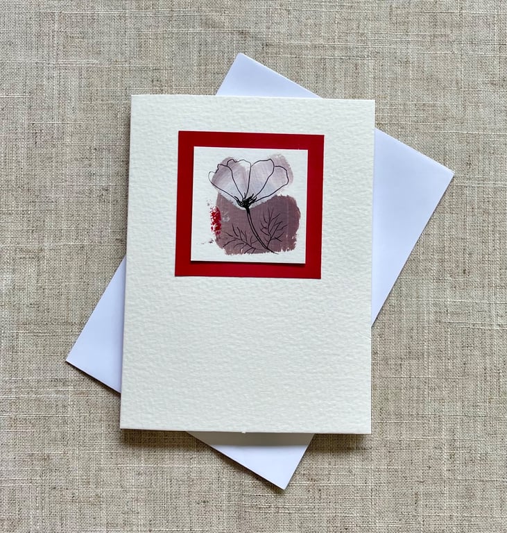 Blank greeting card, hand painted abstract art card, original art