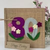 Handmade 80th Birthday Card. Keepsake Card. Textile Card.