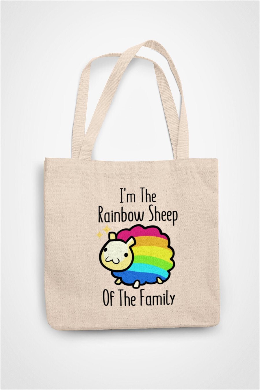 Im the rainbow sheep of the family Tote Bag Reusable Cotton bag - funny gay 