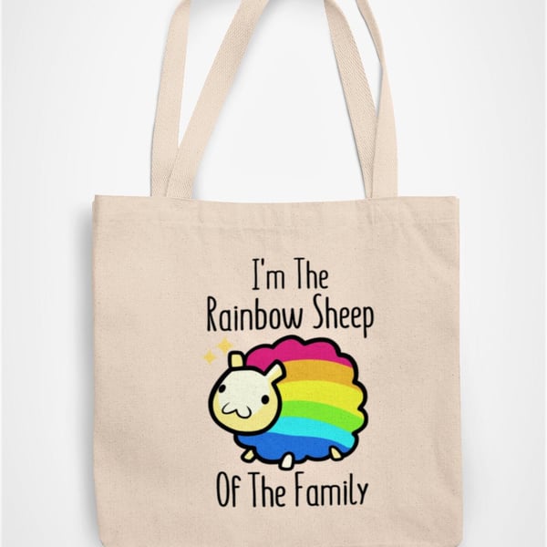 Im the rainbow sheep of the family Tote Bag Reusable Cotton bag - funny gay 