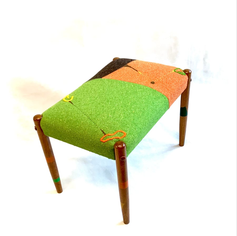 Funky upcycled Vintage Stool