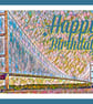 Happy Birthday Humber Bridge Art Card A5