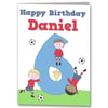 Boys Any Age Personalised Football Birthday Card. 3rd, 4th, 5th, 6th, 7th, 8th 