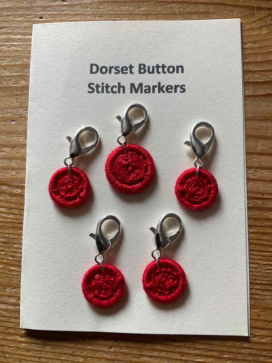 Set of 5 Dorset Button Stitch Markers