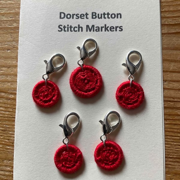 Set of 5 Dorset Button Stitch Markers