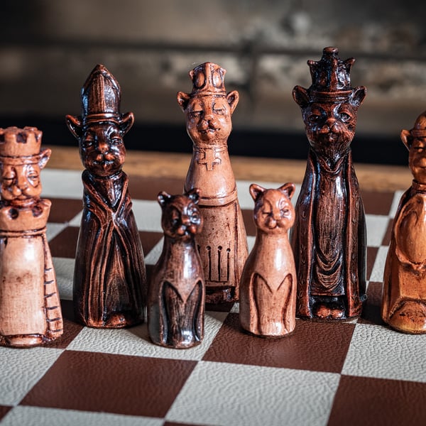 Cat lovers chess set - made to order - board not included